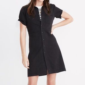 Denim Waisted Shirtdress in Lunar Wash